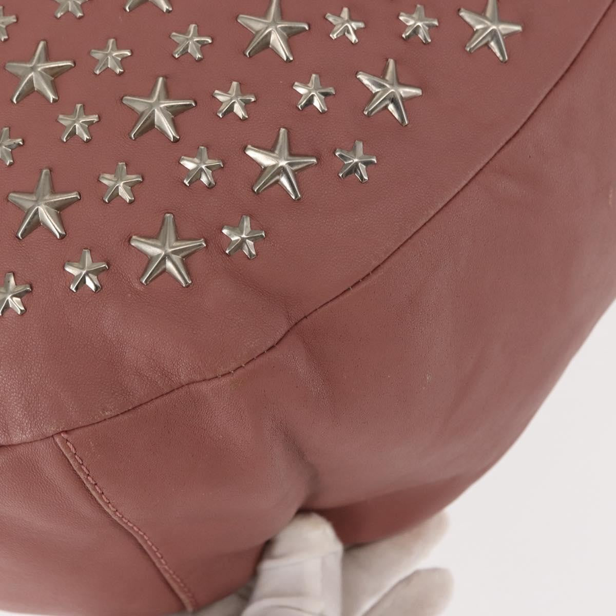 Jimmy Choo Jimmy Choo Star Studs Shoulder Bag Leather Pink Silver Authentic BA6611