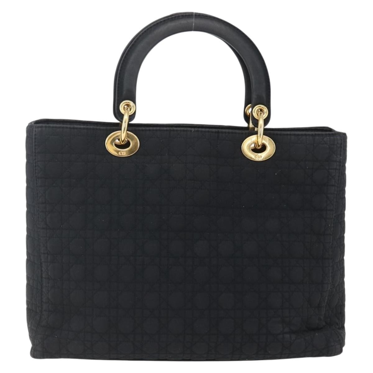 Dior Christian Dior Canage Hand Bag Black Gold Authentic 149311