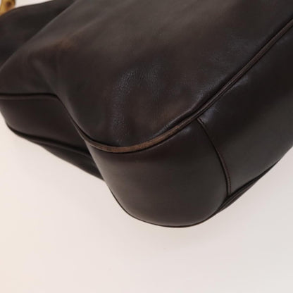 Gucci GUCCI Bamboo Hand Bag Leather 2way Brown Gold 001 2123 1577 Authentic th6173