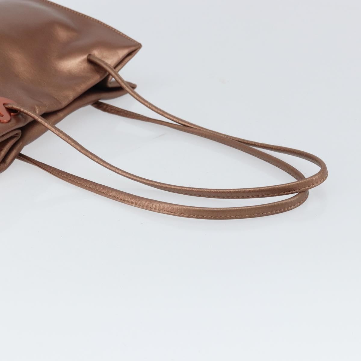 Loewe LOEWE Shoulder Bag Leather Brown Gold Authentic 162859