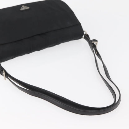 Prada PRADA Shoulder Bag Nylon Black Silver Authentic YKZ1095A