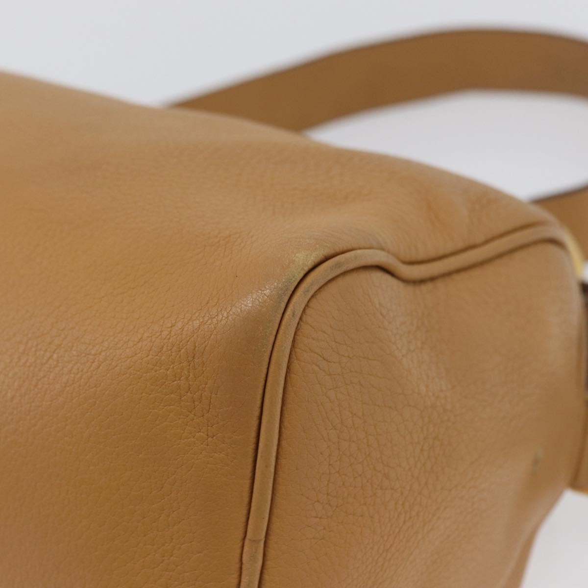Prada PRADA Shoulder Bag Leather Brown Gold Authentic 172272