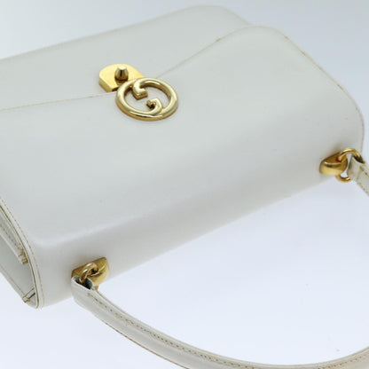 Gucci GUCCI Hand Bag Leather White Authentic yk12076