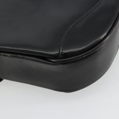 Gucci GUCCI Shoulder Bag Leather Black Gold Authentic 177992