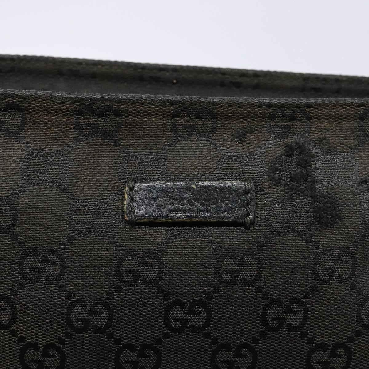Gucci GUCCI GG Canvas Web Sherry Line Shoulder Bag Black Silver 189749 Authentic bs28637