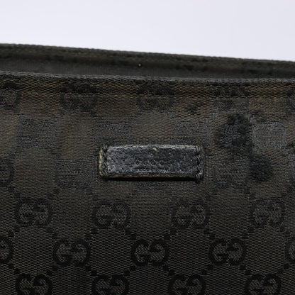 Gucci GUCCI GG Canvas Web Sherry Line Shoulder Bag Black Silver 189749 Authentic bs28637