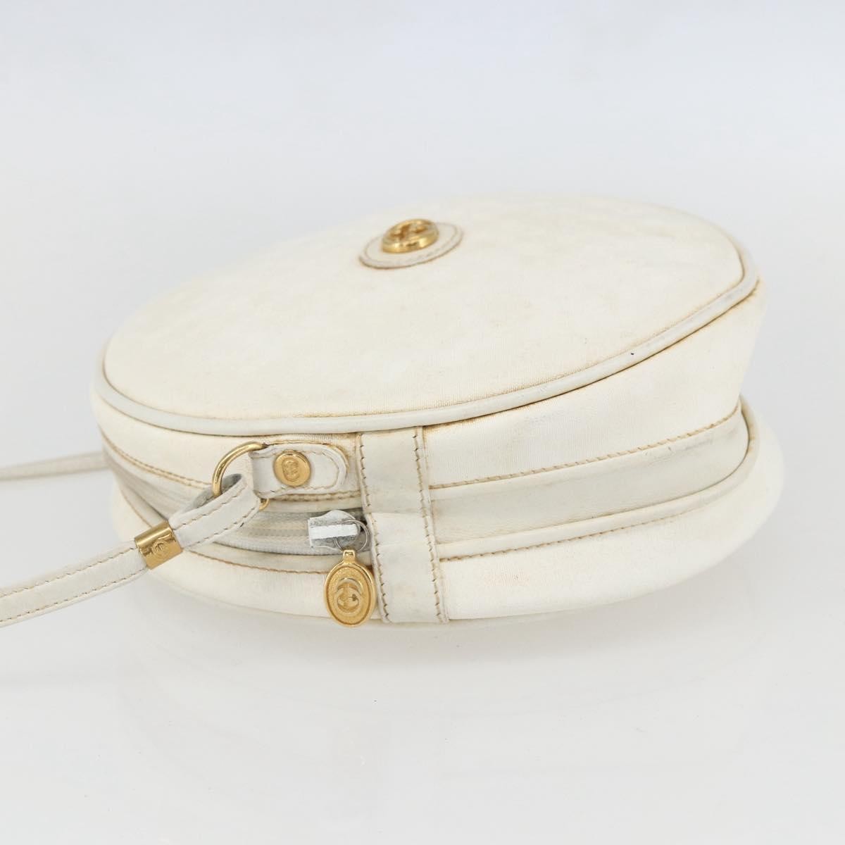 Gucci GUCCI Micro GG Supreme Shoulder Bag Leather White Gold 007 115 0088 Authentic 158504