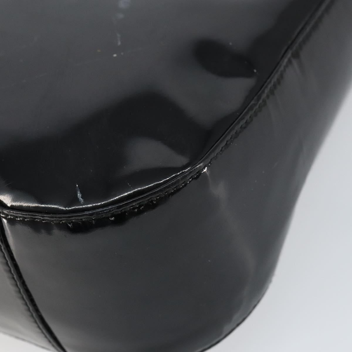 Gucci GUCCI Shoulder Bag Enamel Black Authentic 160485