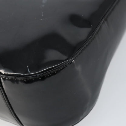 Gucci GUCCI Shoulder Bag Enamel Black Authentic 160485
