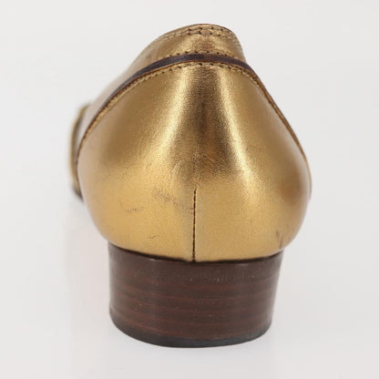 Gucci GUCCI Pumps Leather Gold Authentic ac3875 Bag