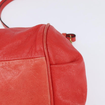 Chloé Chloé Chloe Etel Hand Bag Leather 2way Red Gold Authentic th6324