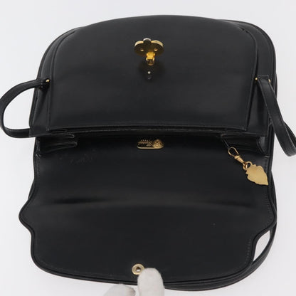 Gucci GUCCI Hand Bag Leather Black Gold Authentic ep14155