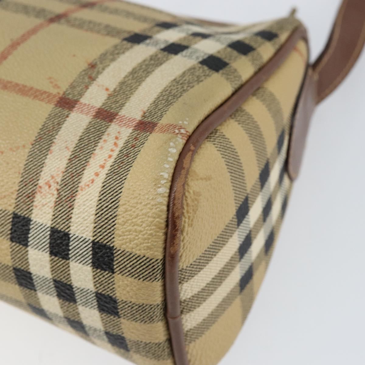 Burberrys Burberrys Nova Check Shoulder Bag PVC Beige Gold Authentic ka004