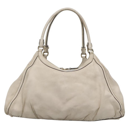 Gucci GUCCI Tote Bag Leather Ivory Gold 189835 Authentic 135191