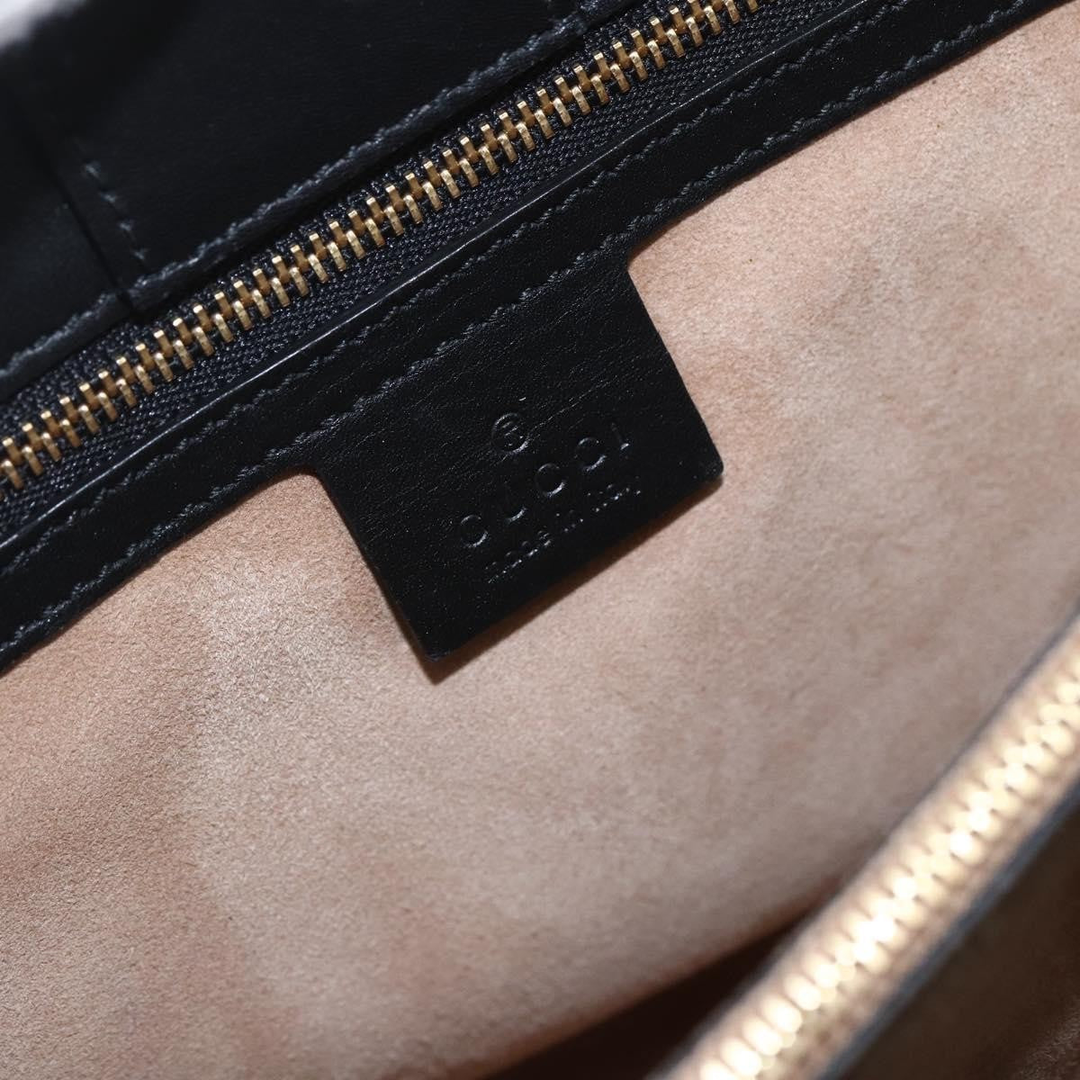 Gucci GUCCI Web Sherry Line Silvi Tote Bag Leather 2way Black Gold 453790 Authentic ki6344