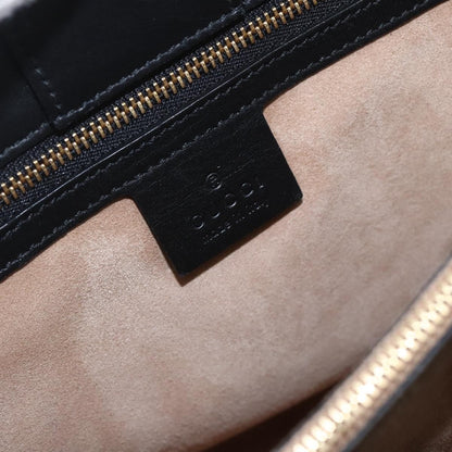 Gucci GUCCI Web Sherry Line Silvi Tote Bag Leather 2way Black Gold 453790 Authentic ki6344