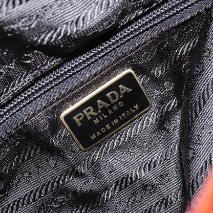 Prada PRADA Hand Bag Velor Brown Gold Authentic bs35158