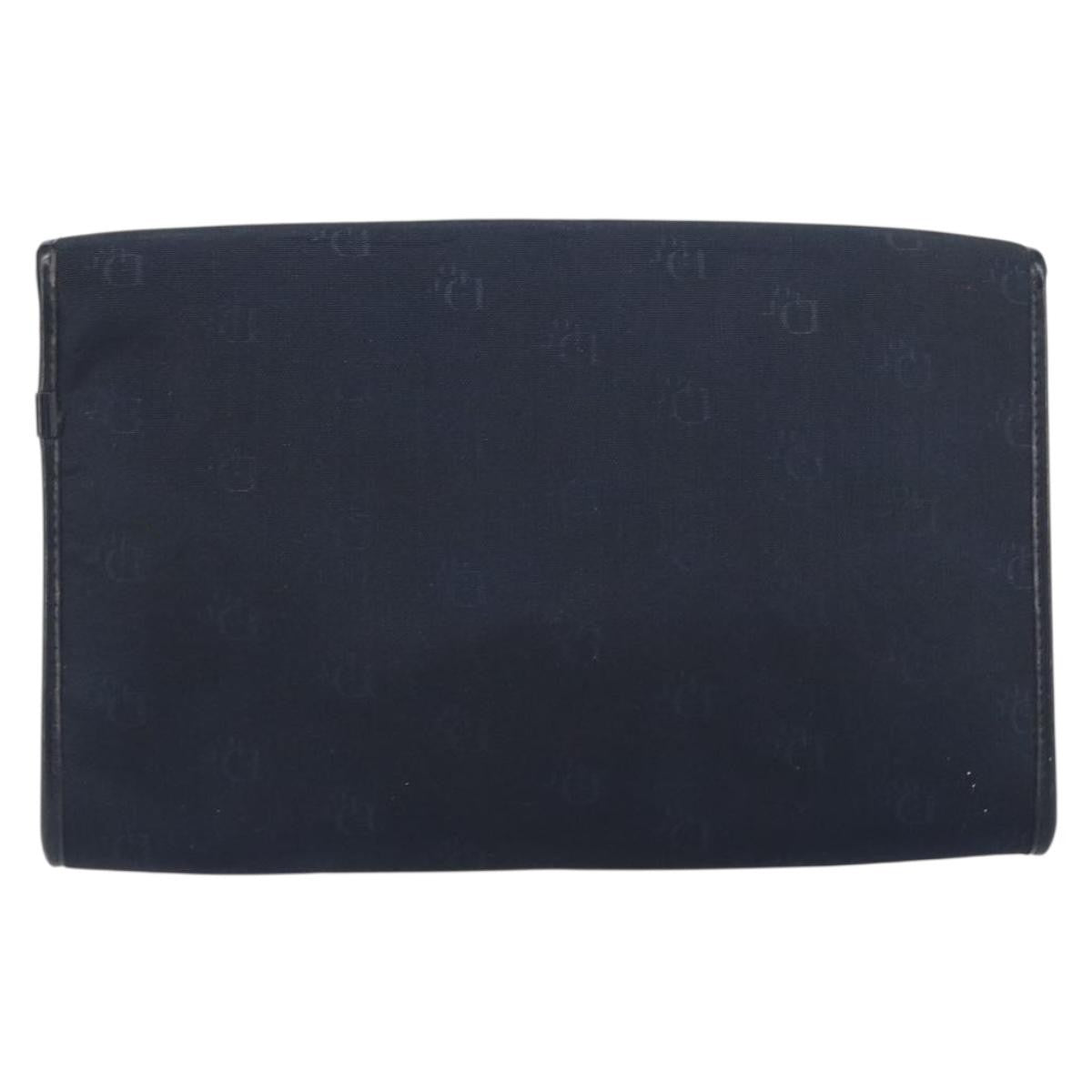 Dior Christian Dior Chain Shoulder Bag Canvas Navy Gold Authentic ti3507