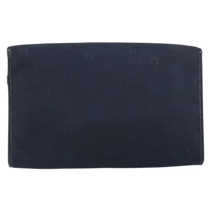 Dior Christian Dior Chain Shoulder Bag Canvas Navy Gold Authentic ti3507