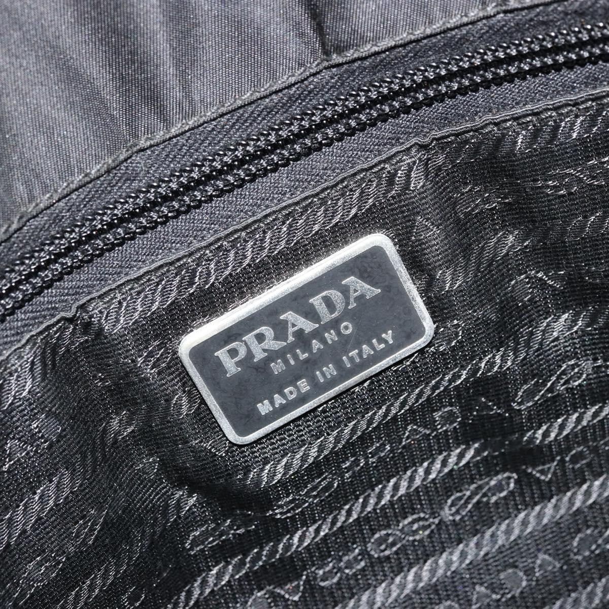 Prada PRADA Hand Bag Nylon Black Silver Authentic 175692