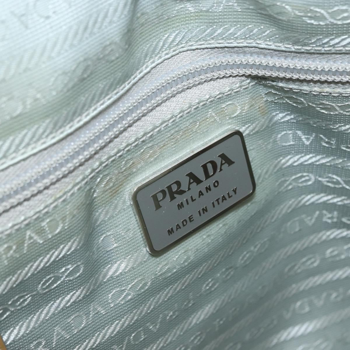 Prada PRADA Hand Bag Canvas Pink Silver Authentic 172212