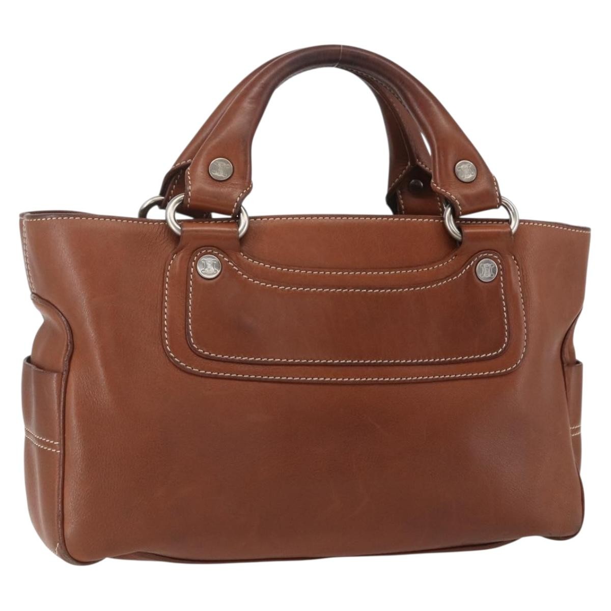 Celine CELINE Boogie bag Hand Bag Leather Brown Silver Authentic ka853