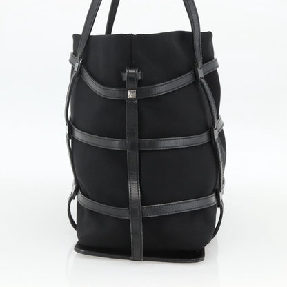 Salvatore Ferragamo Salvatore Ferragamo Tote Bag Nylon Black Silver Authentic ka3842