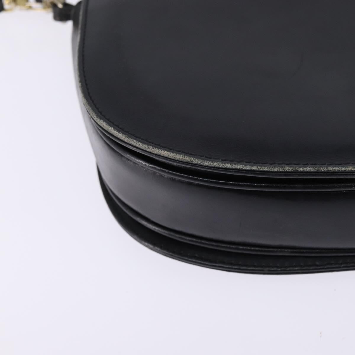Celine CELINE Horse Carriage Shoulder Bag Leather Navy Gold Authentic BA6372