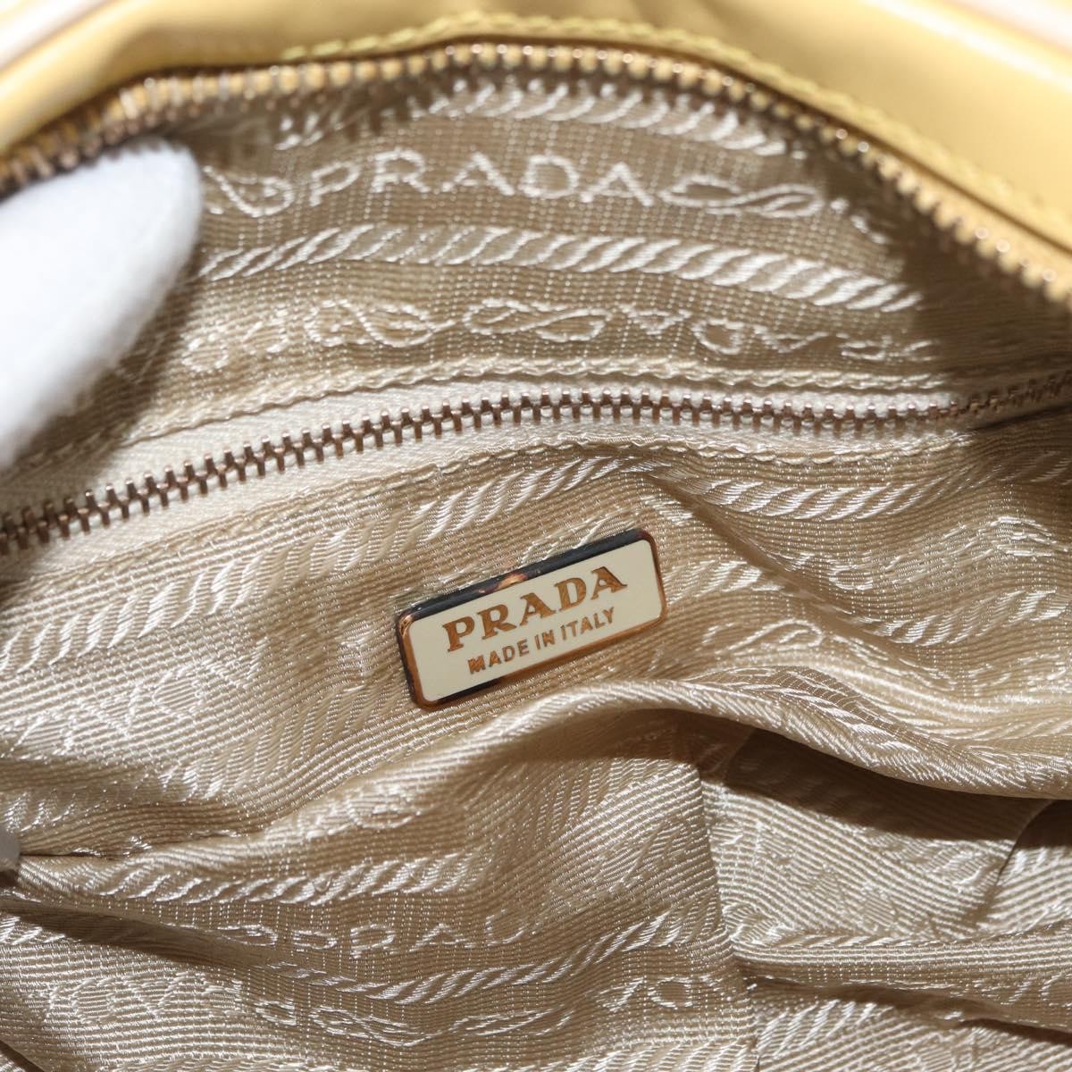 Prada PRADA Hand Bag Leather Yellow Gold Authentic mr2207