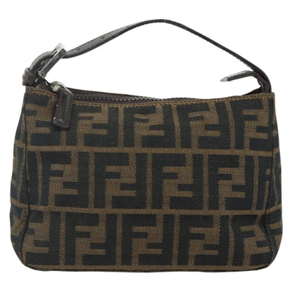 Fendi FENDI Zucca Canvas Hand Pouch Black Brown Authentic 168880 Bag
