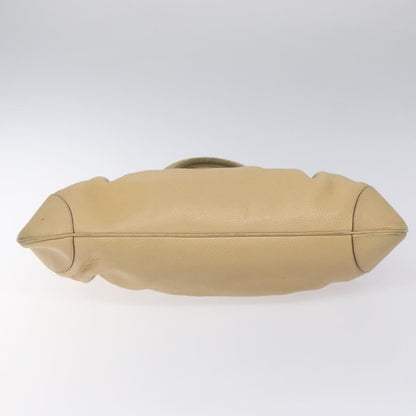 Salvatore Ferragamo Salvatore Ferragamo Gancini Shoulder Bag Leather Beige Silver Authentic EC551
