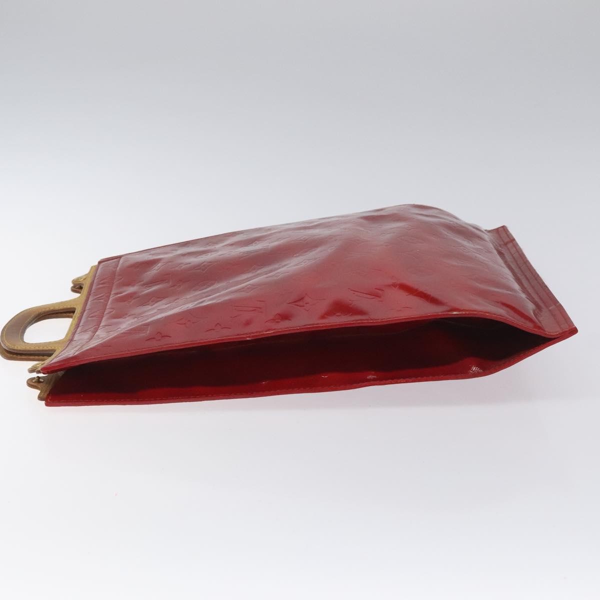 Louis Vuitton LOUIS VUITTON Monogram Vernis Stanton Tote Bag Red M91078 LV Authentic EC405