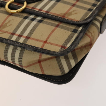 Burberrys Burberrys BURBERRY Nova Check Shoulder Bag PVC Beige Gold Authentic 136729