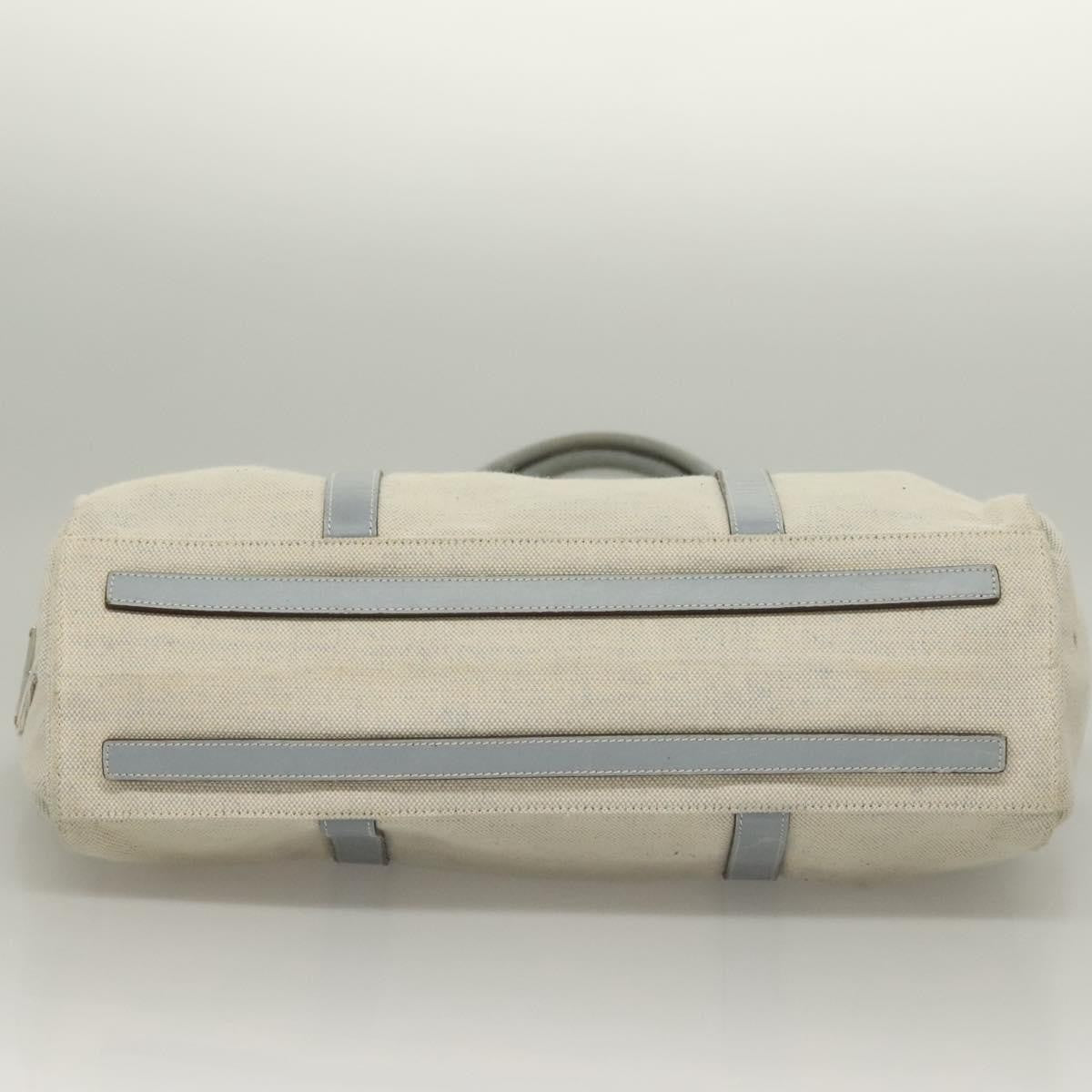 Prada PRADA Tote Bag Canvas Beige Silver Authentic 133386