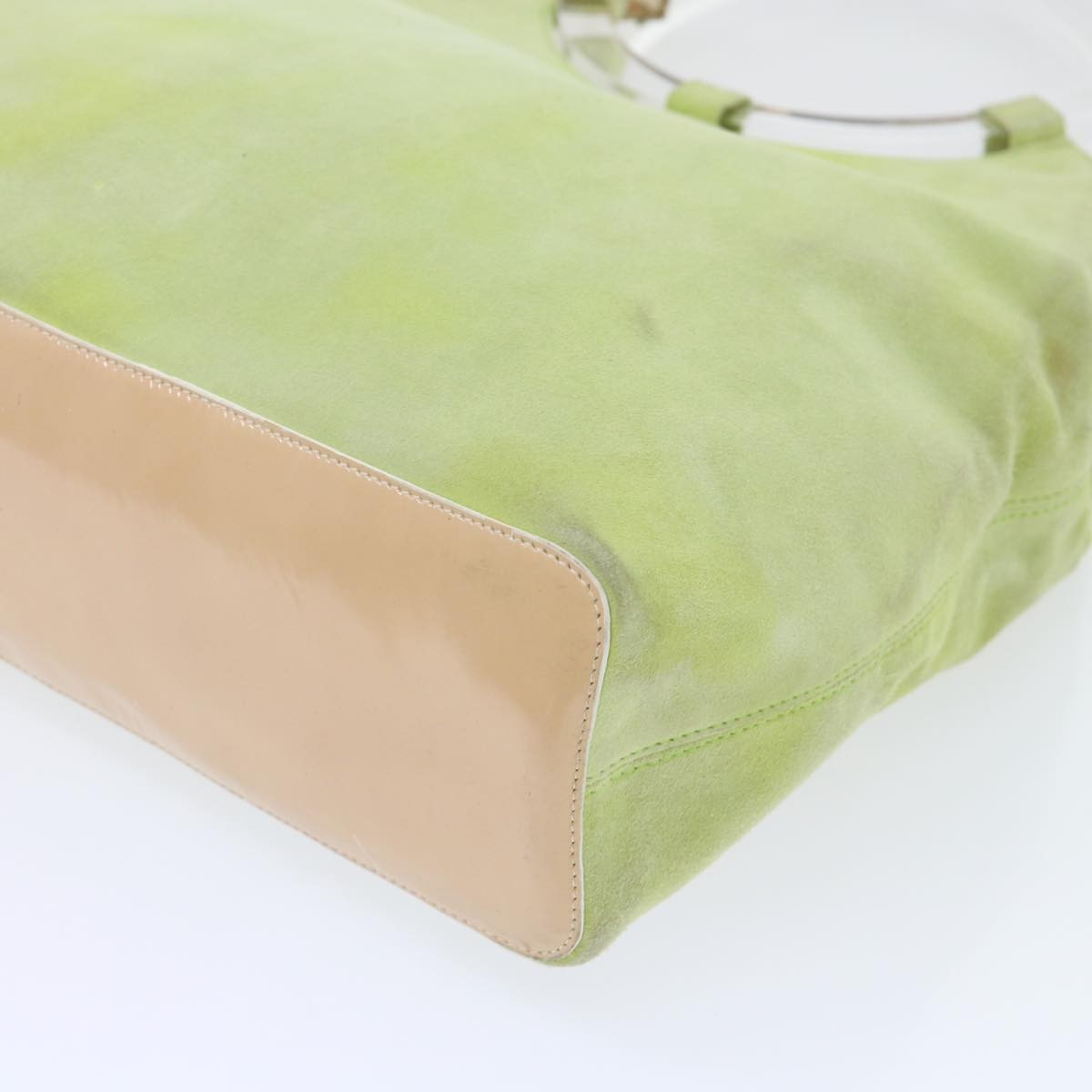 Celine CELINE Hand Bag Suede Green Authentic 53736V