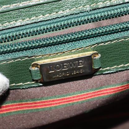 Loewe LOEWE Velazquez Hand Bag Leather 2way Green Gold Authentic ep10716