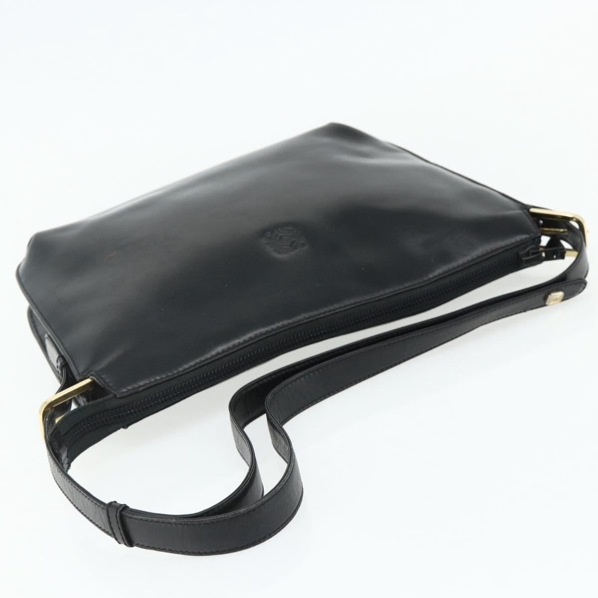 Loewe LOEWE Anagram Shoulder Bag Leather Black Gold Authentic 177548
