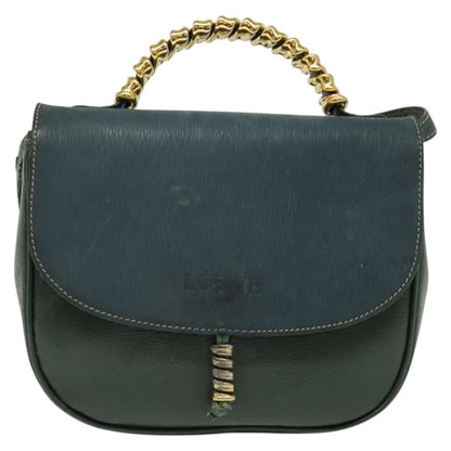 Loewe LOEWE Velazquez Hand Bag Leather 2way Green Gold Authentic ep10716