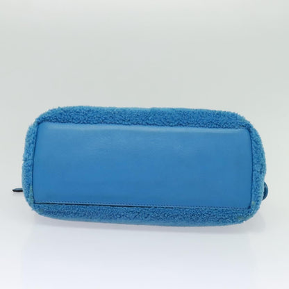 Fendi FENDI Hand Bag Mouton 2way Blue Silver Authentic 126111