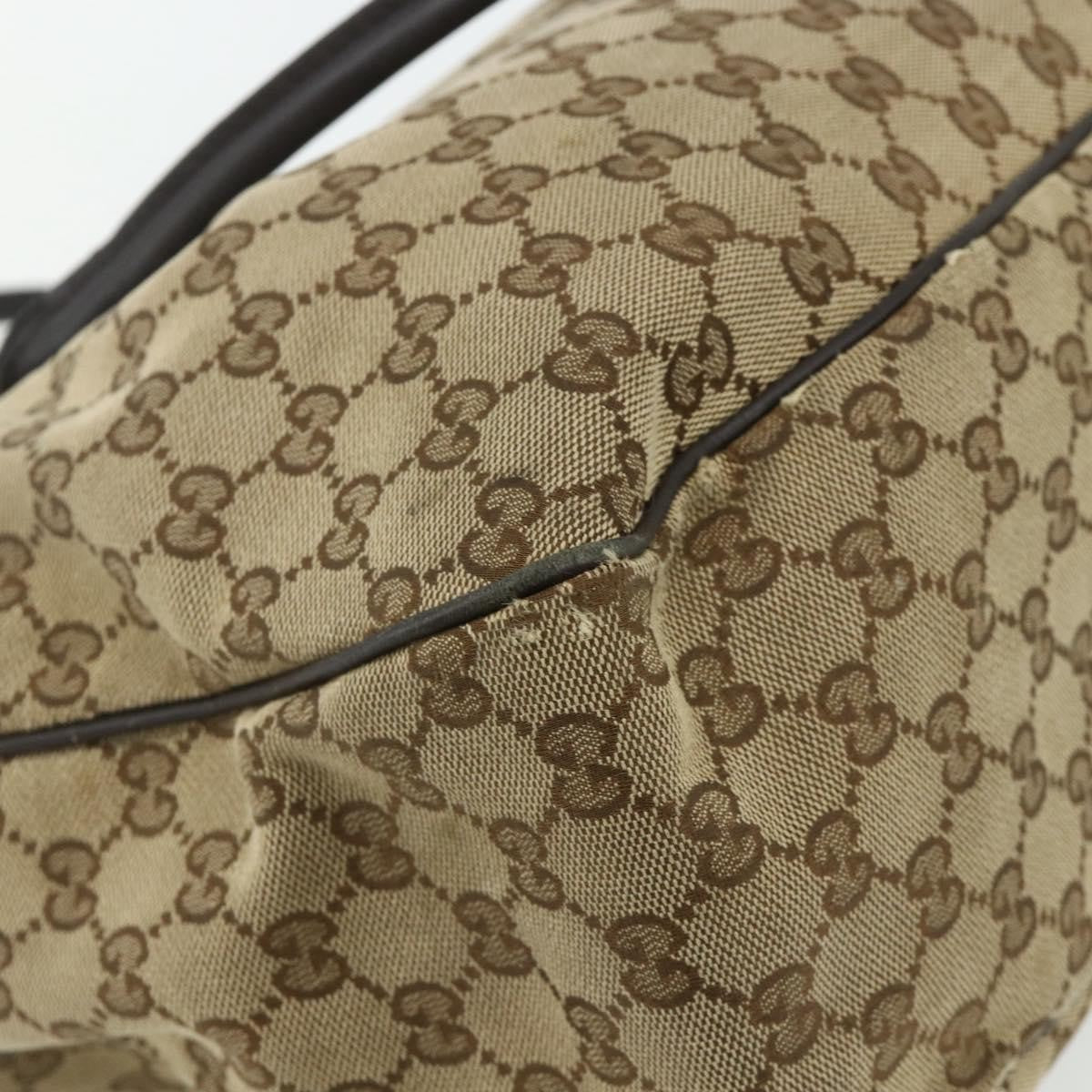 Gucci GUCCI GG Canvas Tote Bag Beige Gold 296835 Authentic 178263