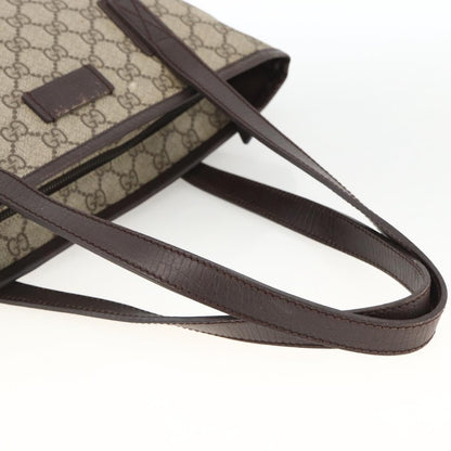 Gucci GUCCI GG Supreme Hand Bag PVC Beige Silver 181086 Authentic ARZ575