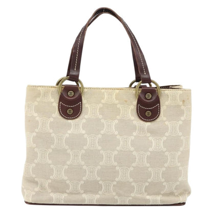 Celine CELINE Macadam Canvas Hand Bag Beige Gold Authentic 168626