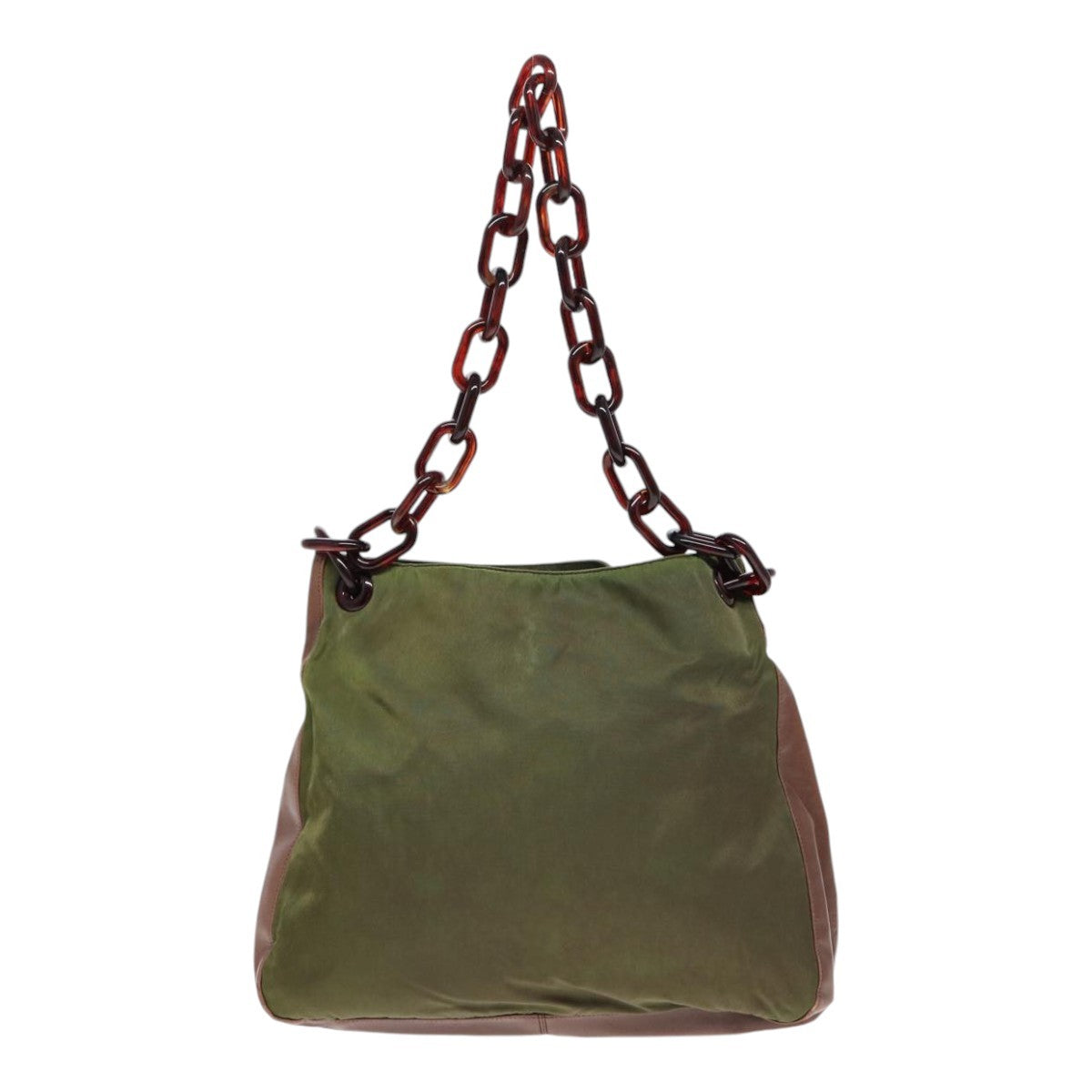 Prada PRADA Shoulder Bag Nylon Leather Green Authentic 89043