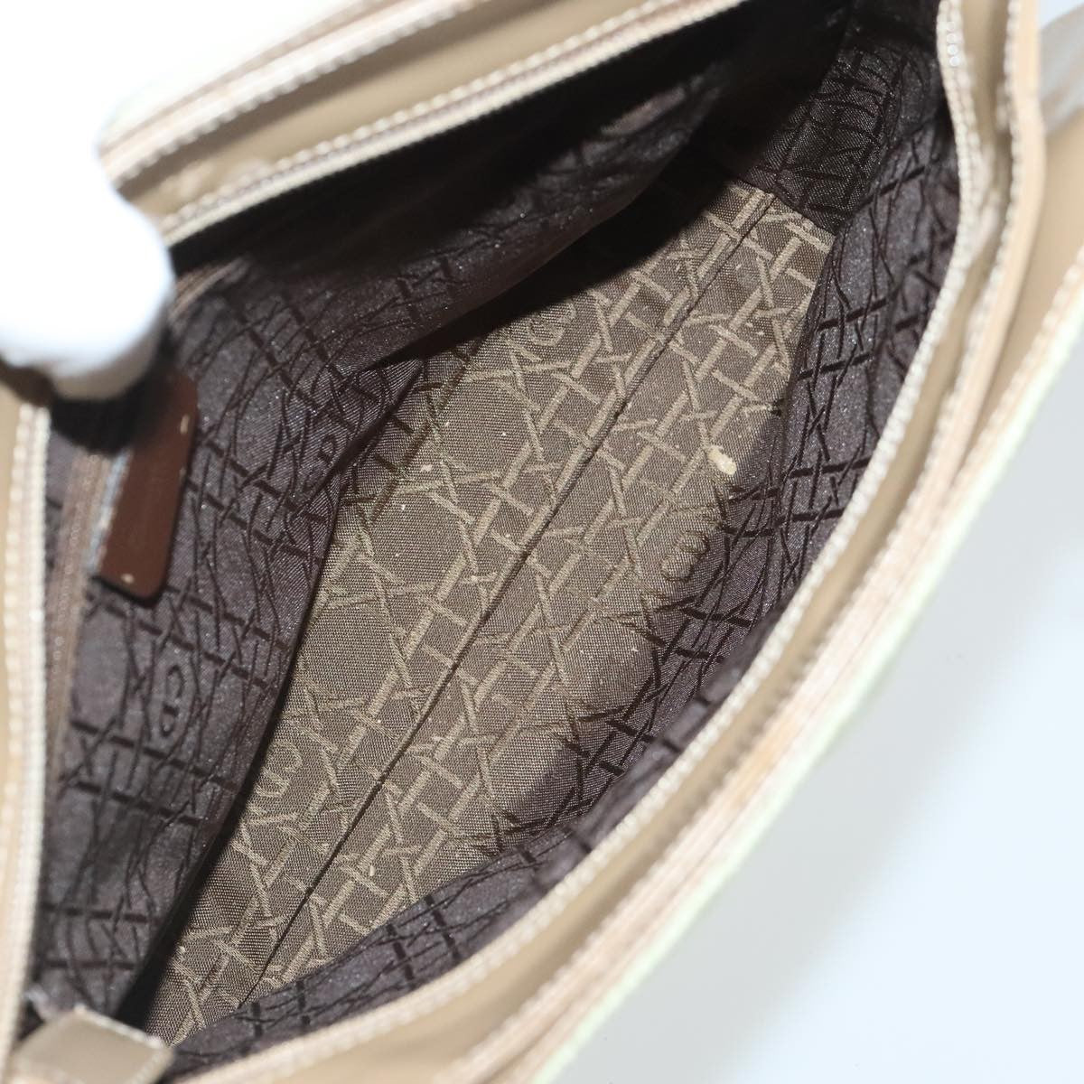 Dior Christian Dior Canage Shoulder Bag Nylon Beige Authentic 96633