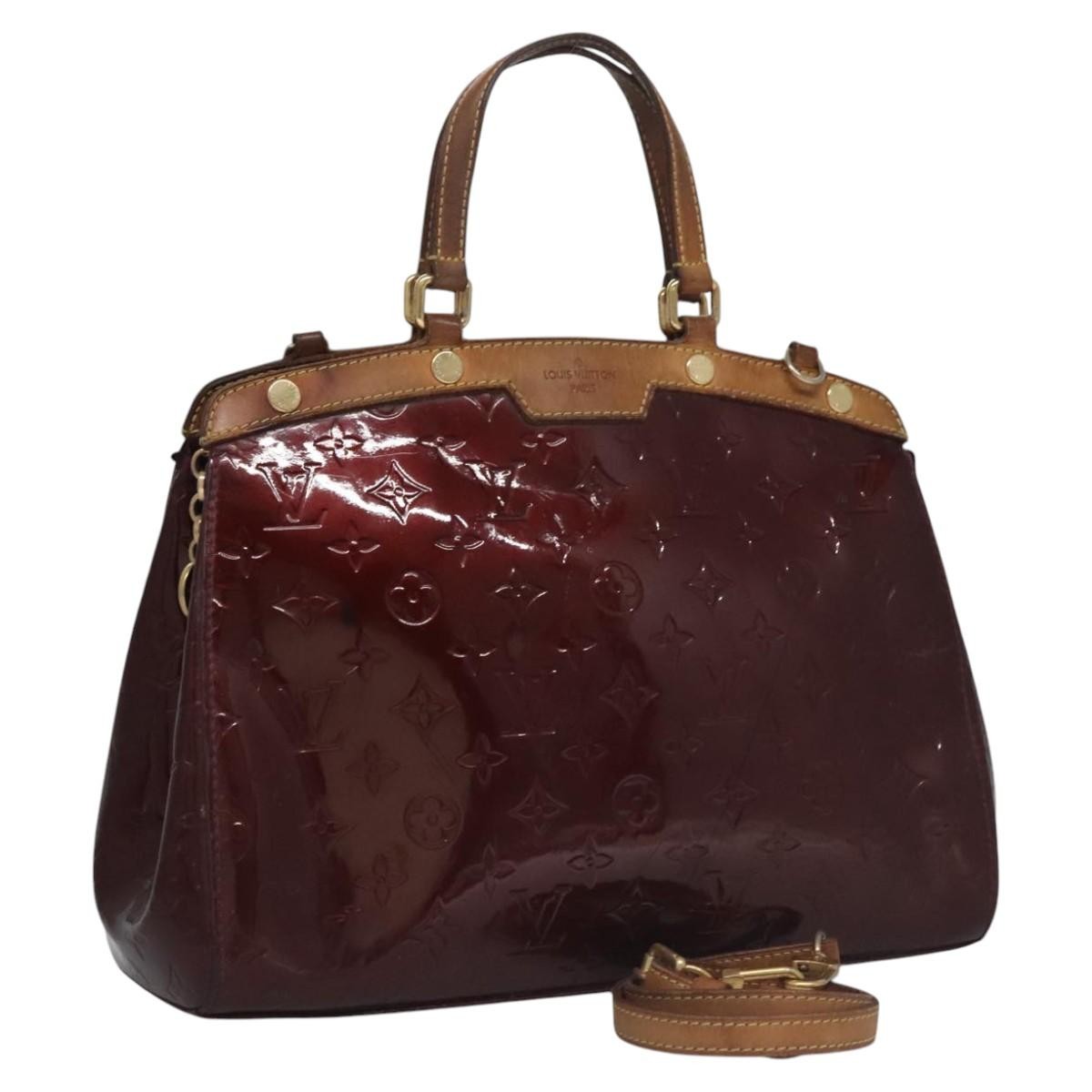 Louis Vuitton LOUIS VUITTON Vernis Blair MM Hand Bag 2way Rouge Favist M91690 LV Authentic EC506