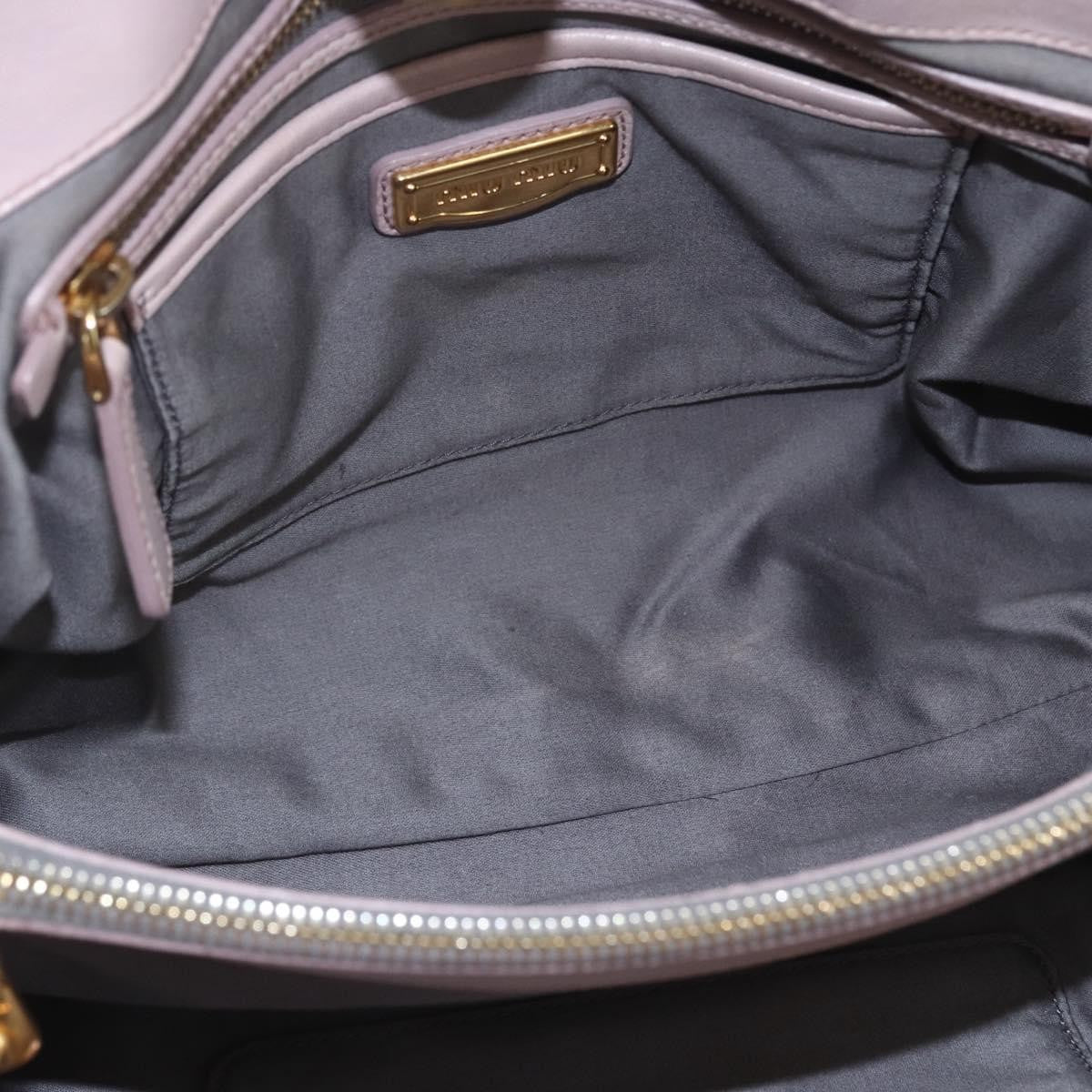 Miu Miu Miu Miu Matelasse Shoulder Bag Leather Gray Gold Authentic 162864