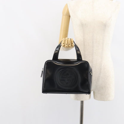 Gucci GUCCI Hand Bag Patent leather Black Silver 000 1274 0505 Authentic ep12647
