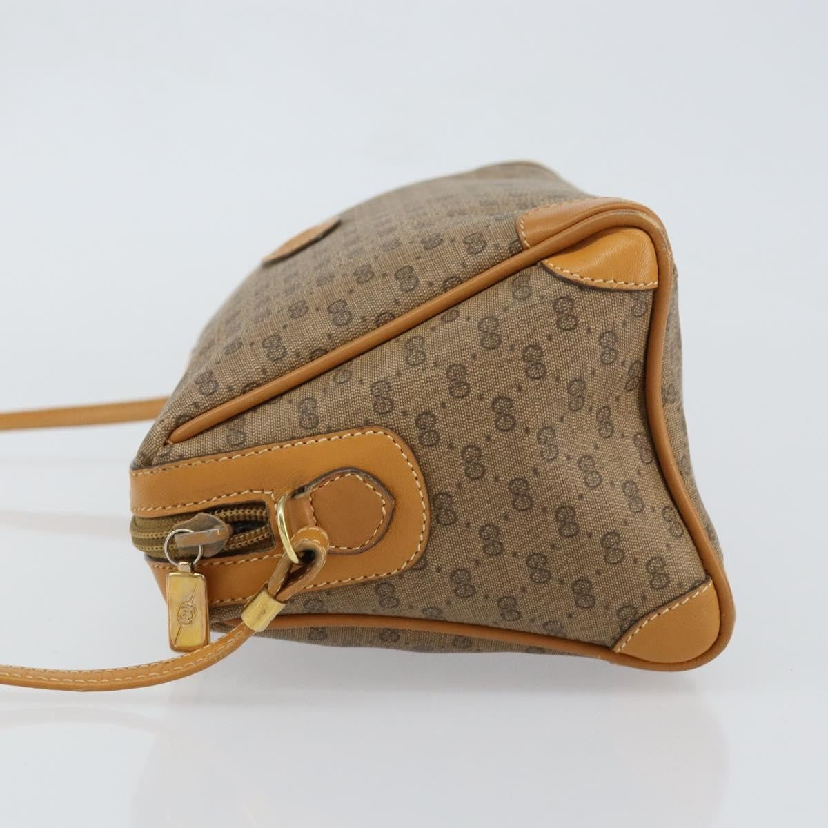 Gucci GUCCI Micro GG Supreme Shoulder Bag PVC Beige Gold Authentic ep11521