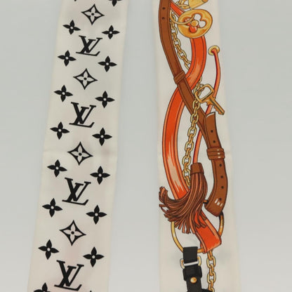 Louis Vuitton LOUIS VUITTON Flower And Straps Bando BB Scarf Silk White M90658 LV Authentic 136325M Bag