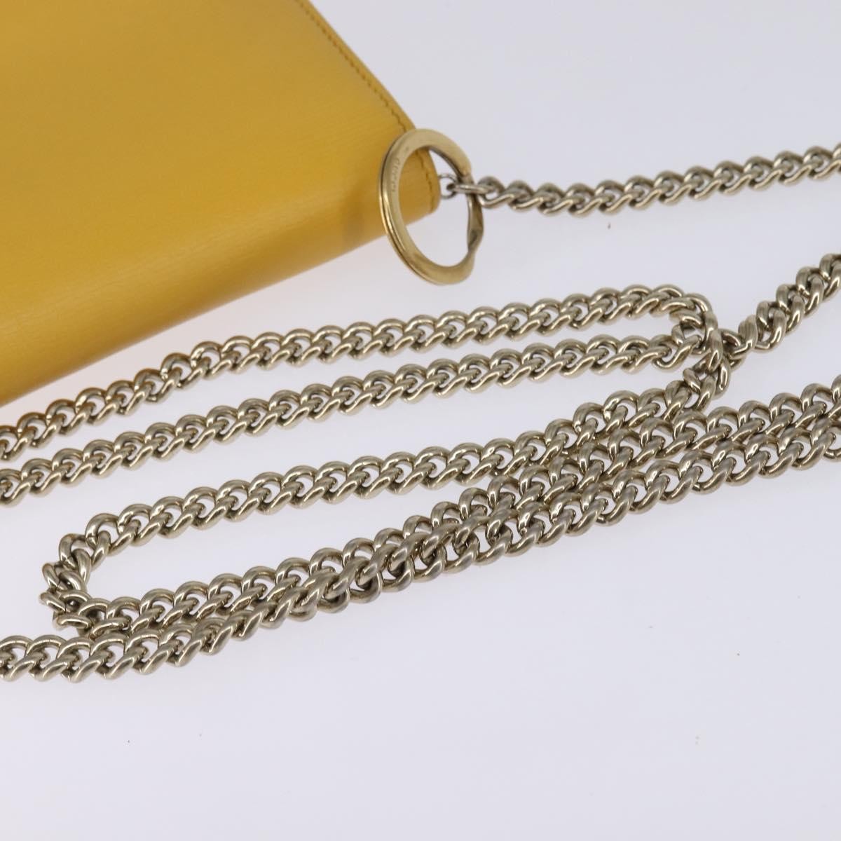 Gucci GUCCI Chain Shoulder Bag Leather Yellow 354697 Authentic 142696